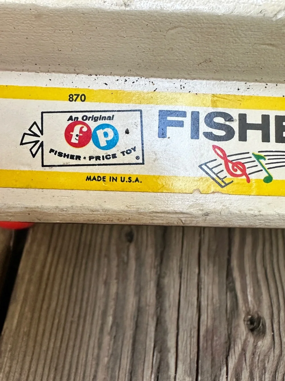 Vintage Fisher-Price Rainbow Xylophone Pull-A-Tune Retro Toy Model # 870
